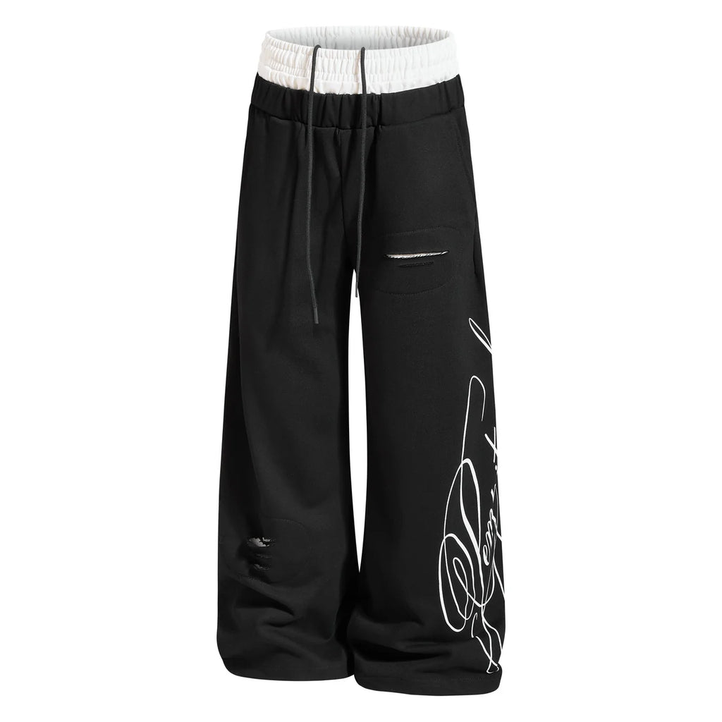 "SEMPITERNAL" Wide Leg Sweatpants