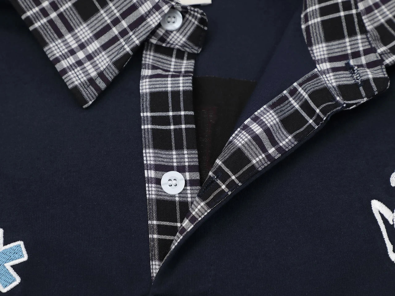 "XX" Plaid Sleeve Polo Shirt