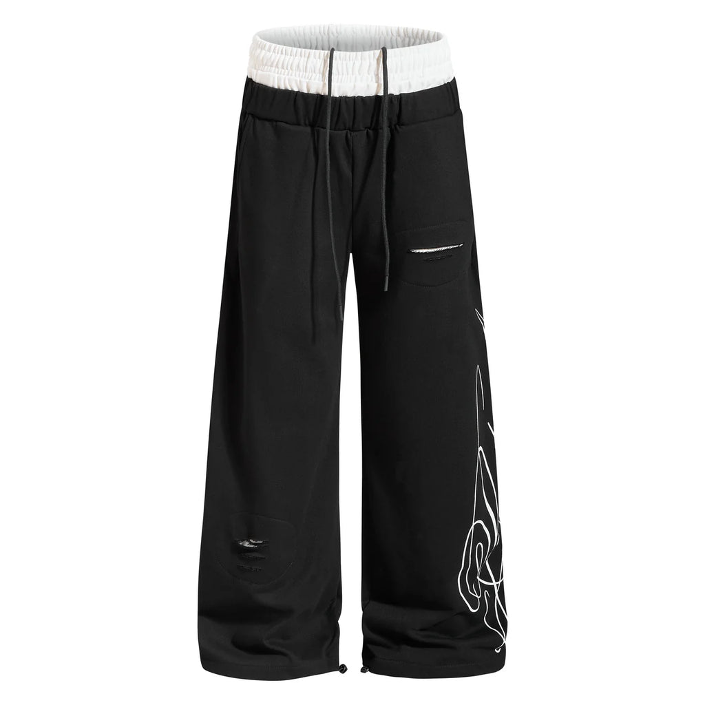 "SEMPITERNAL" Wide Leg Sweatpants