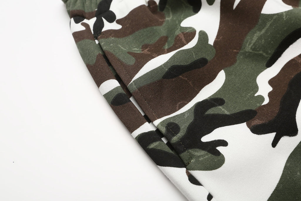 "BEAR" Camo Print Loose Shorts