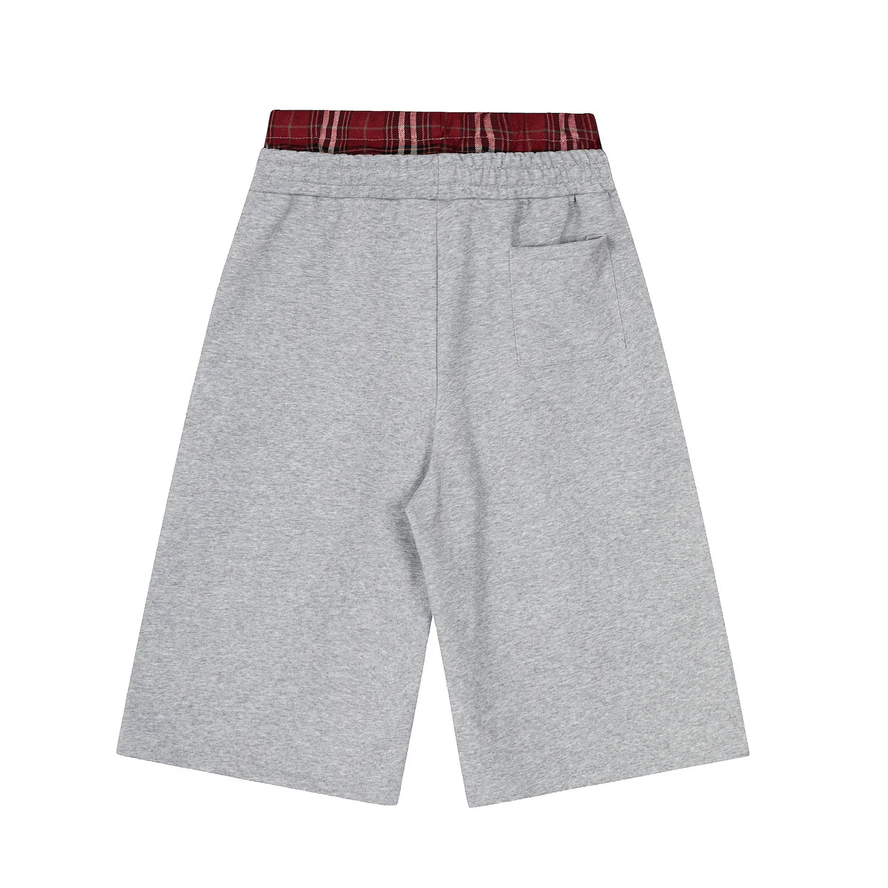 "MANT" Plaid Waist Logo Shorts