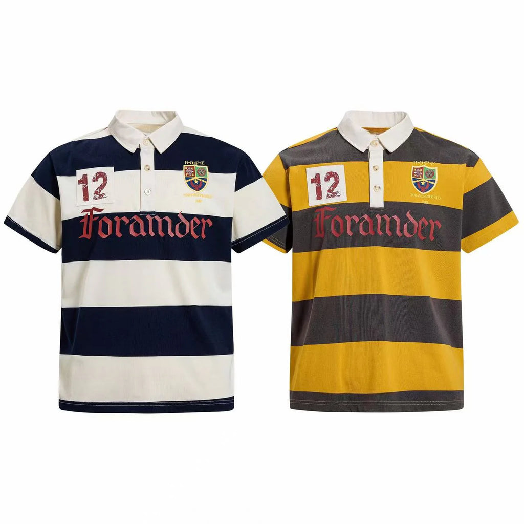 "HOPE" Stripe Polo Shirt