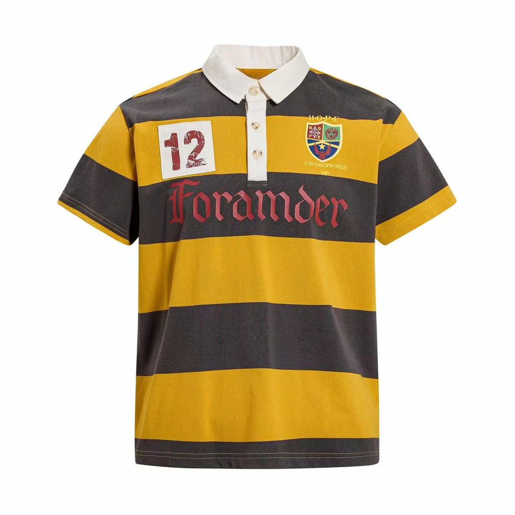 "HOPE" Stripe Polo Shirt