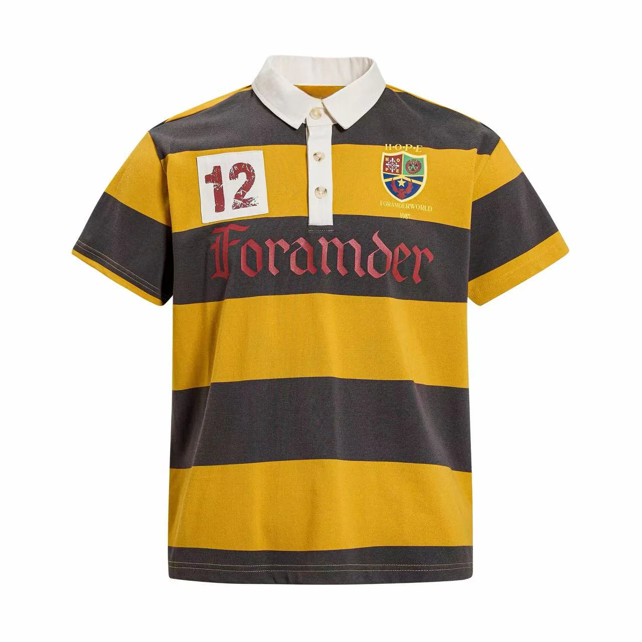 "HOPE" Stripe Polo Shirt