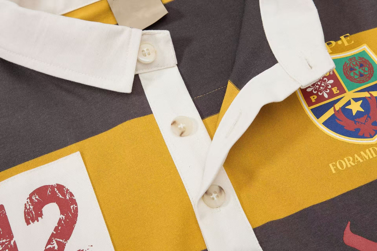 "HOPE" Stripe Polo Shirt