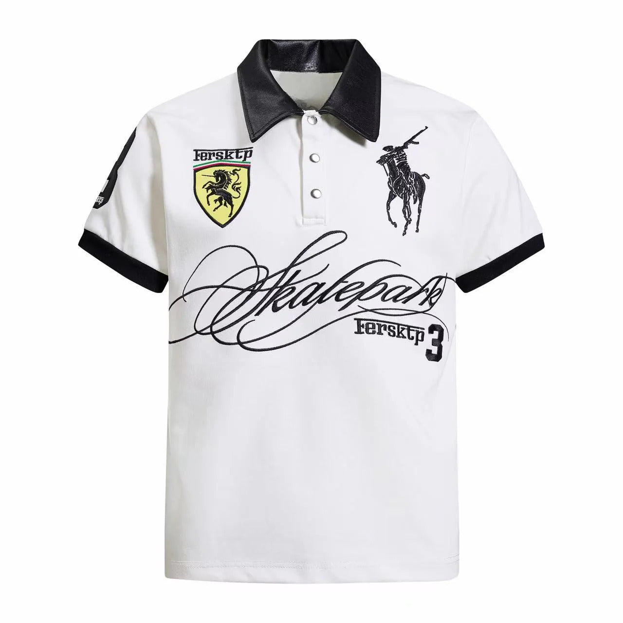 "FER" Embroidered Streetwear Polo