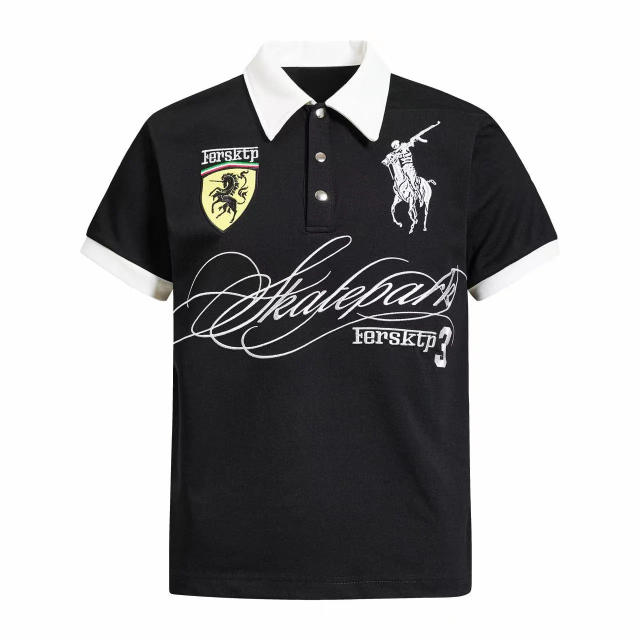 "FER" Embroidered Streetwear Polo