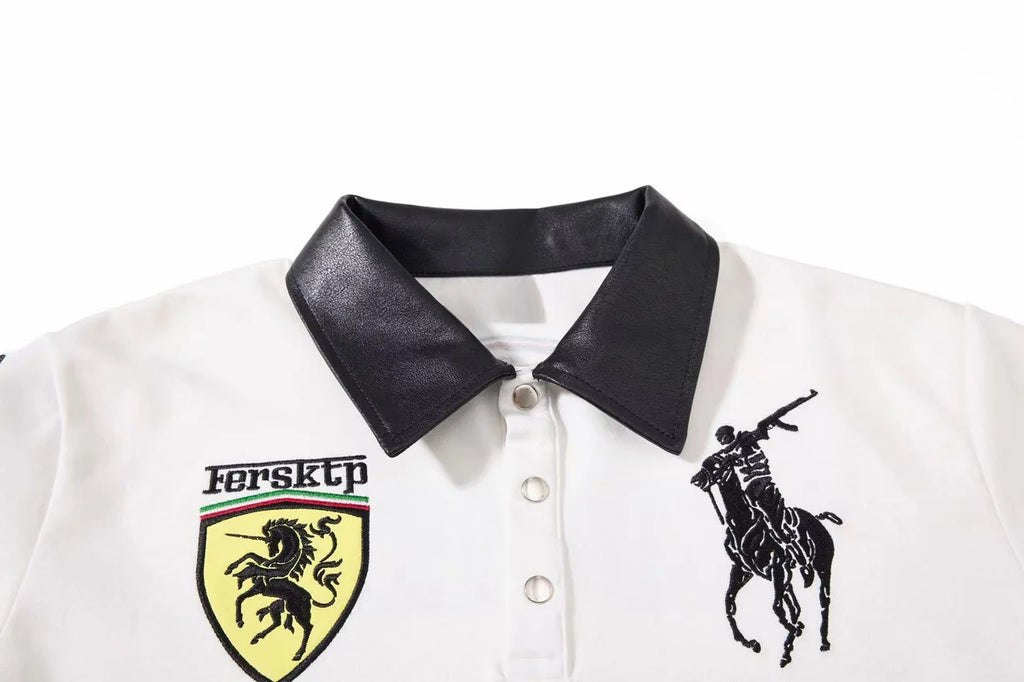 "FER" Embroidered Streetwear Polo