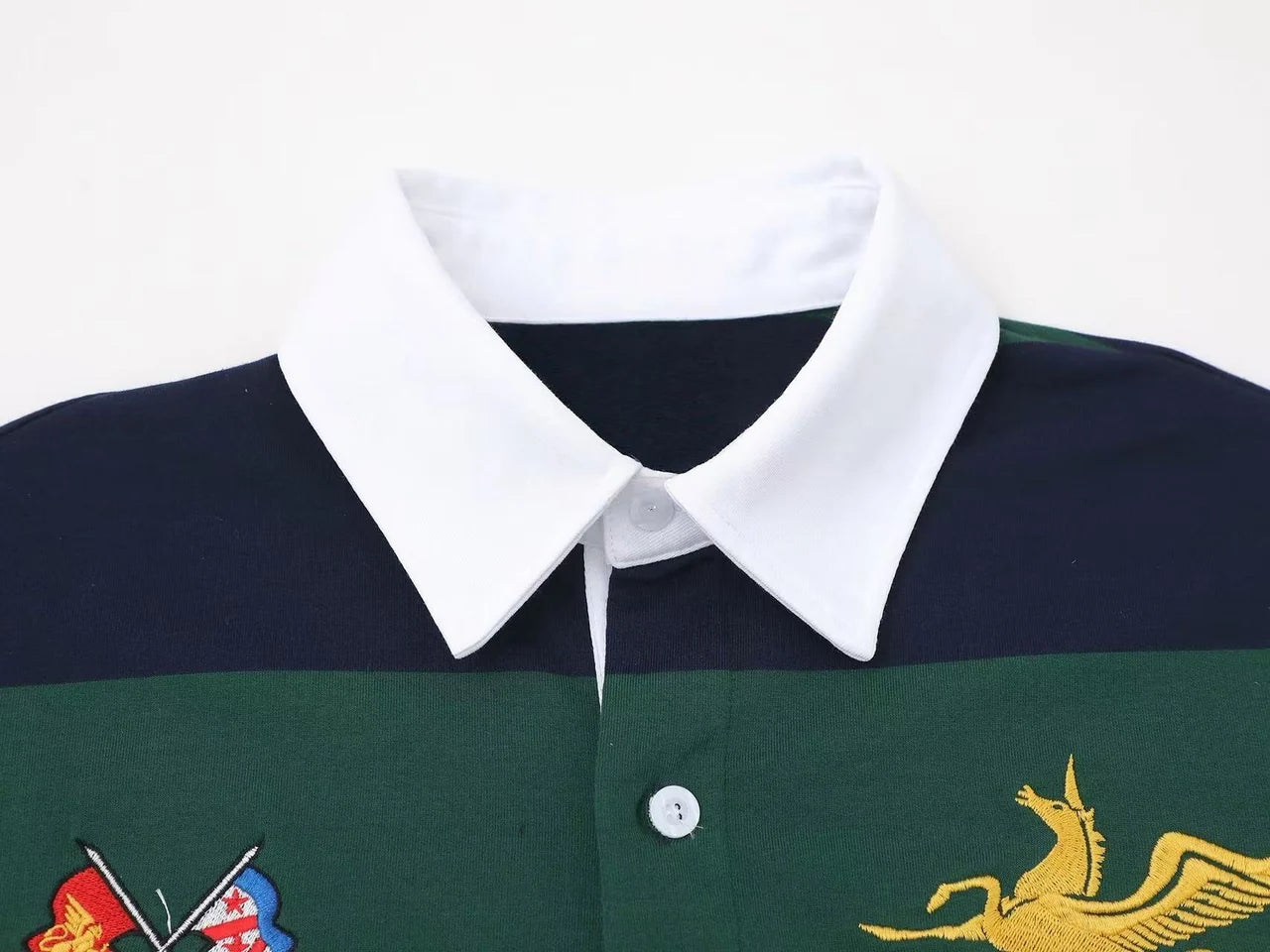 "09"Striped Rugby Polo