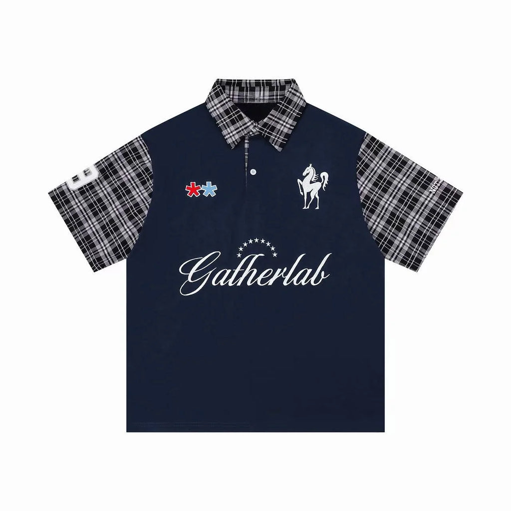 "XX" Plaid Sleeve Polo Shirt