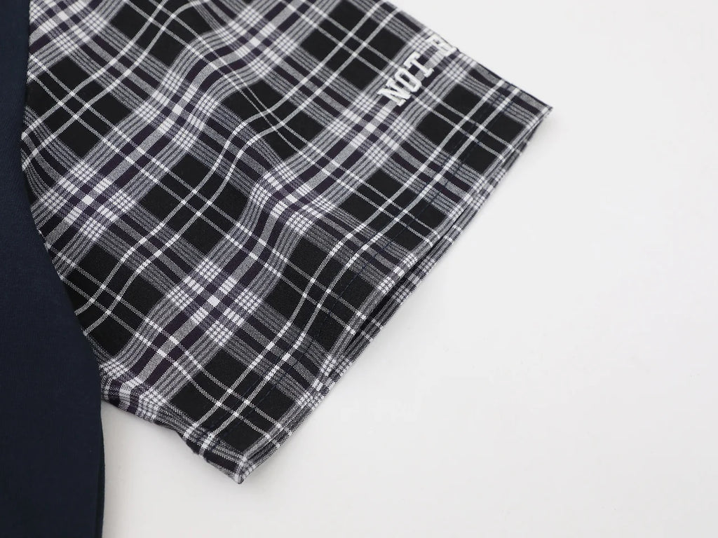 "XX" Plaid Sleeve Polo Shirt