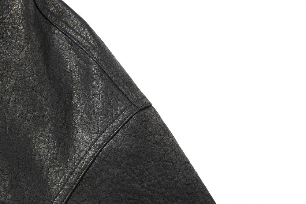"LINE" Collar Leather Jacket