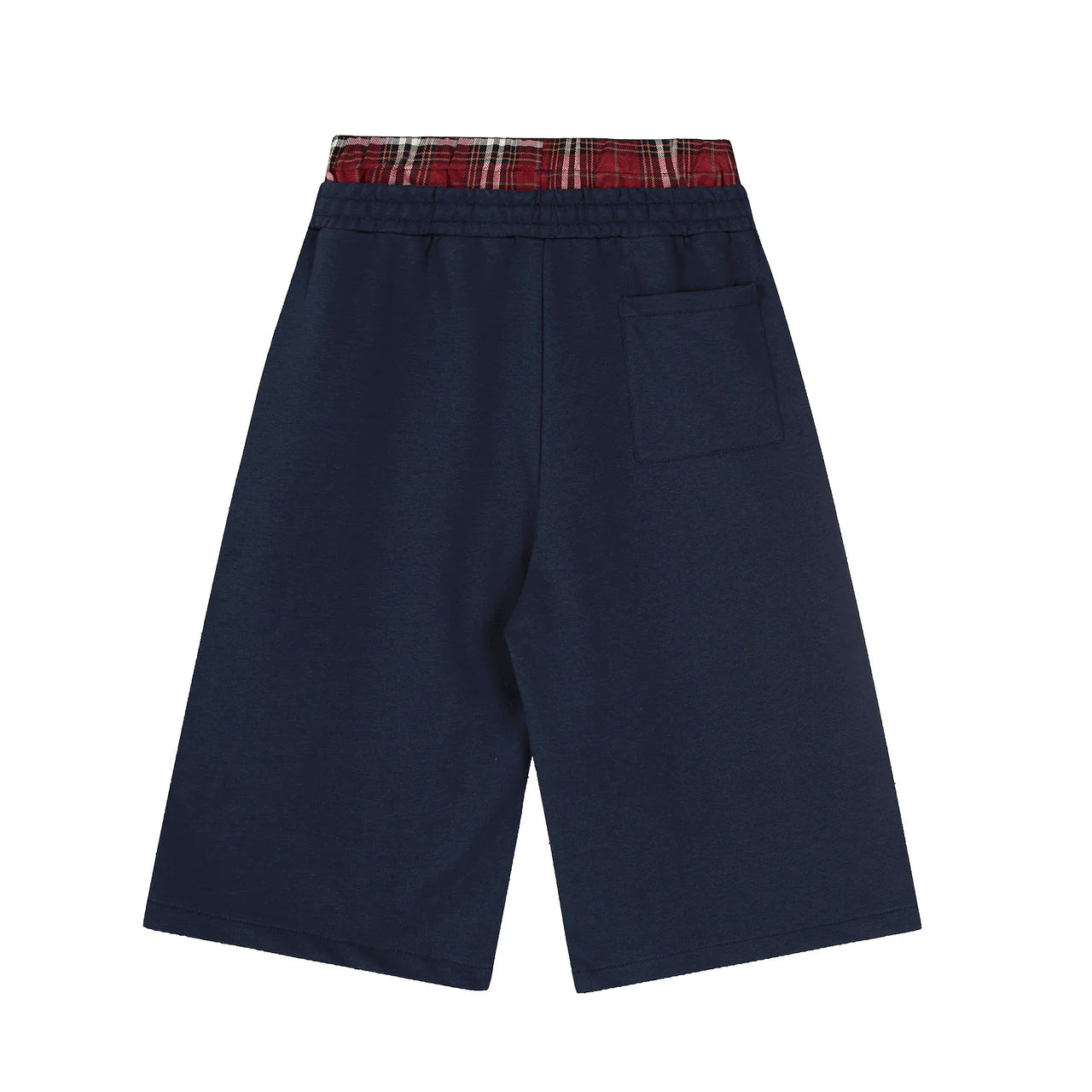 "MANT" Plaid Waist Logo Shorts