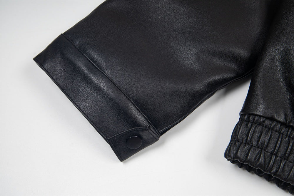 "MOTOR" Leather Embroidered Jacket Globain