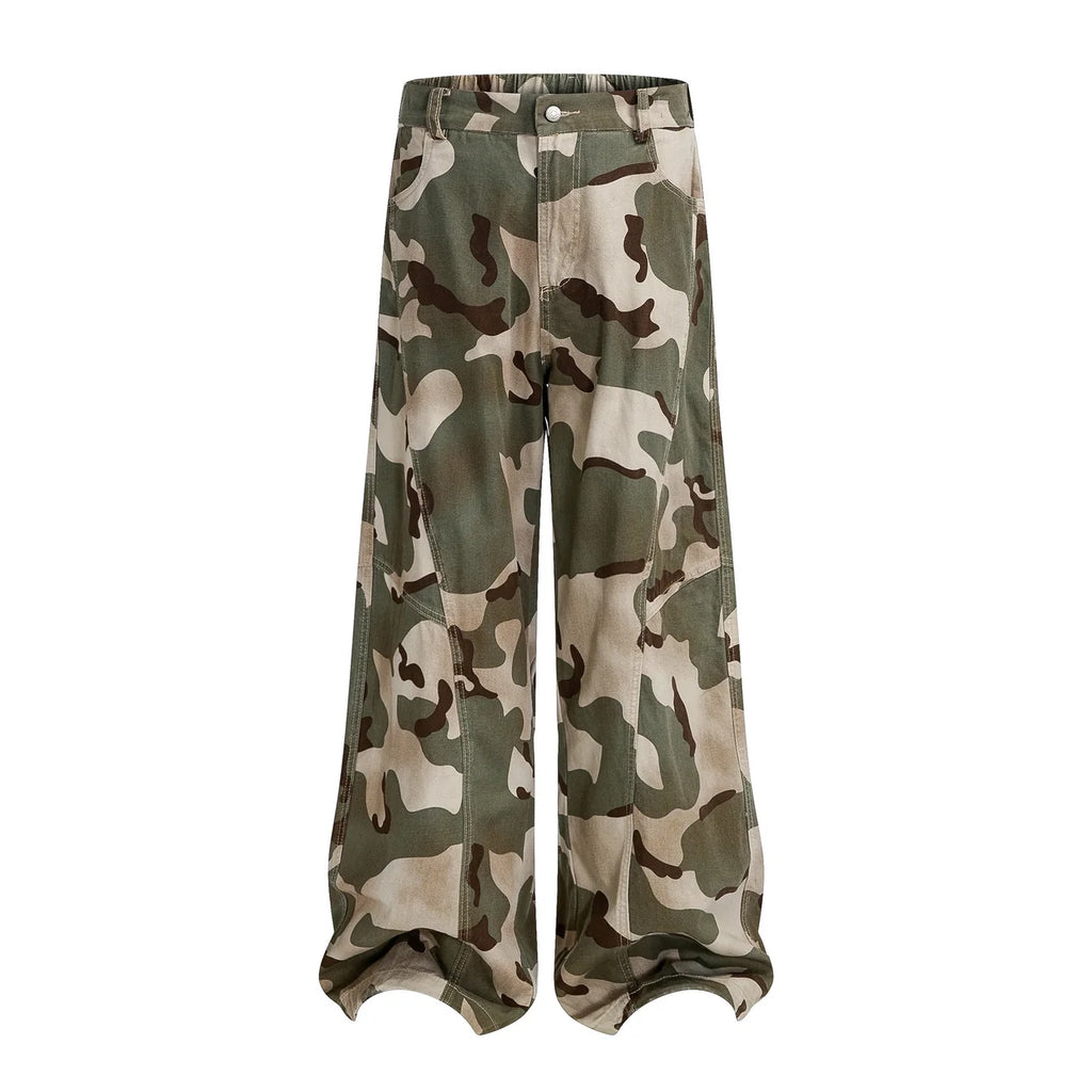 "CHAMALEON" Camo Wide Leg Jeans