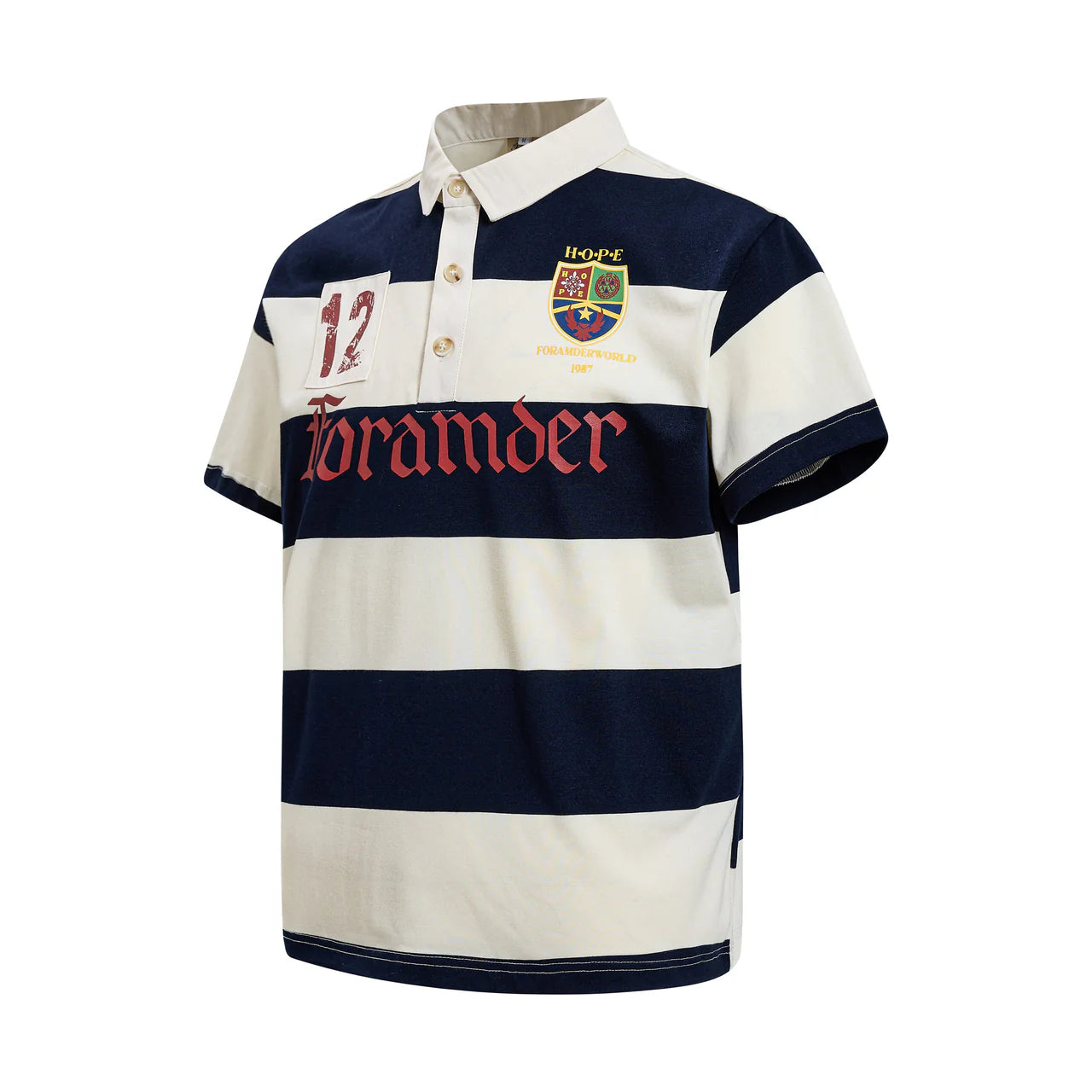 "HOPE" Stripe Polo Shirt