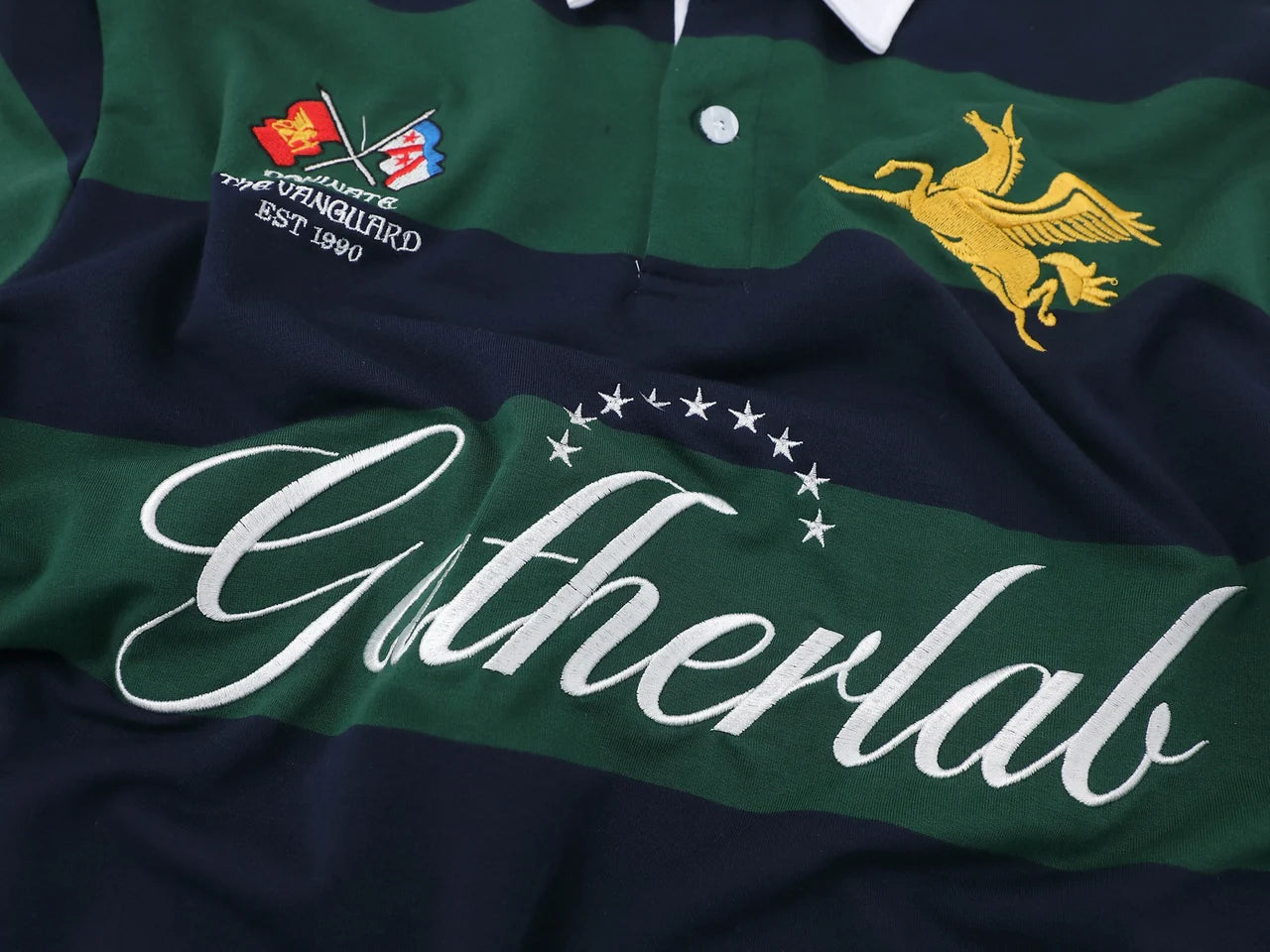"09"Striped Rugby Polo