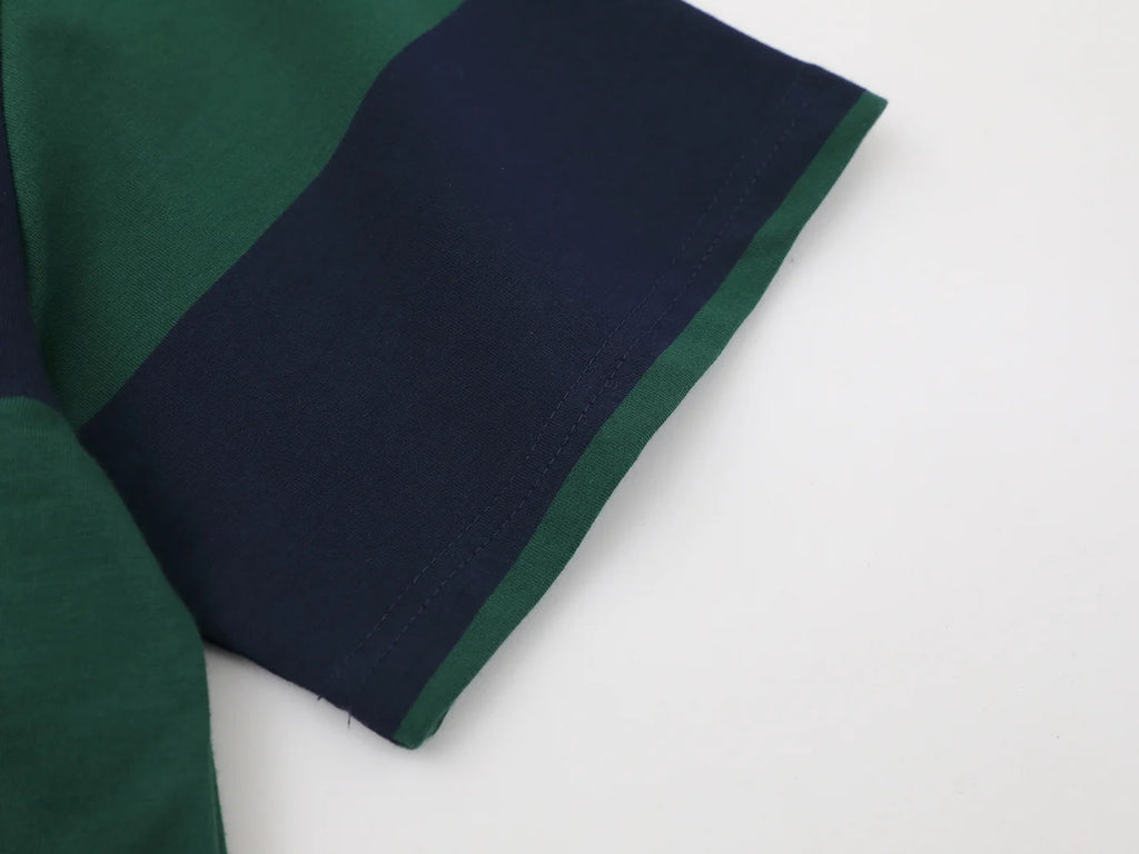 "09"Striped Rugby Polo