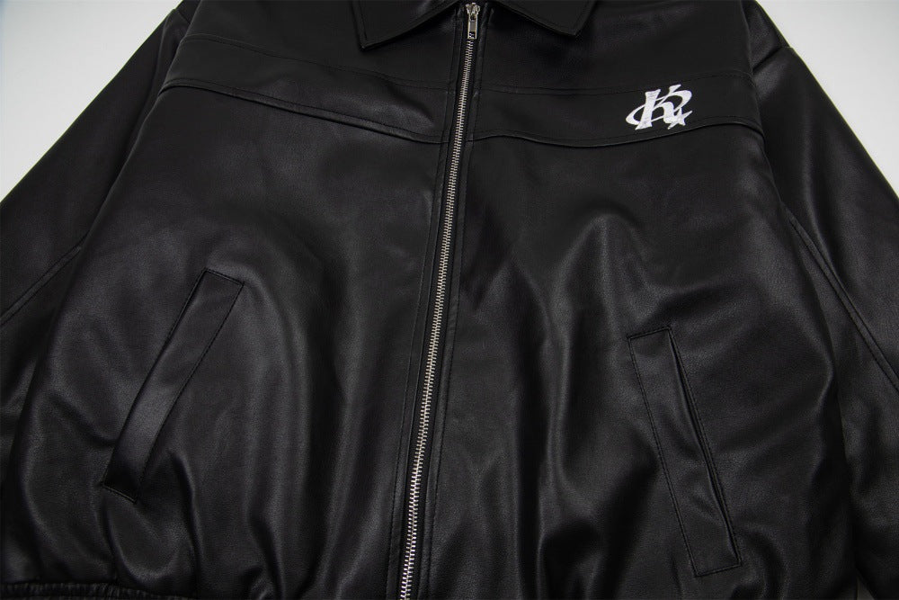 "MOTOR" Leather Embroidered Jacket Globain