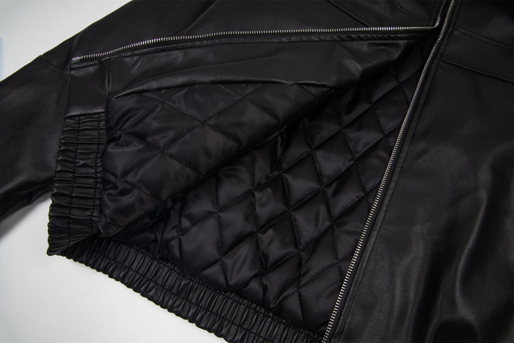 "MOTOR" Leather Embroidered Jacket Globain