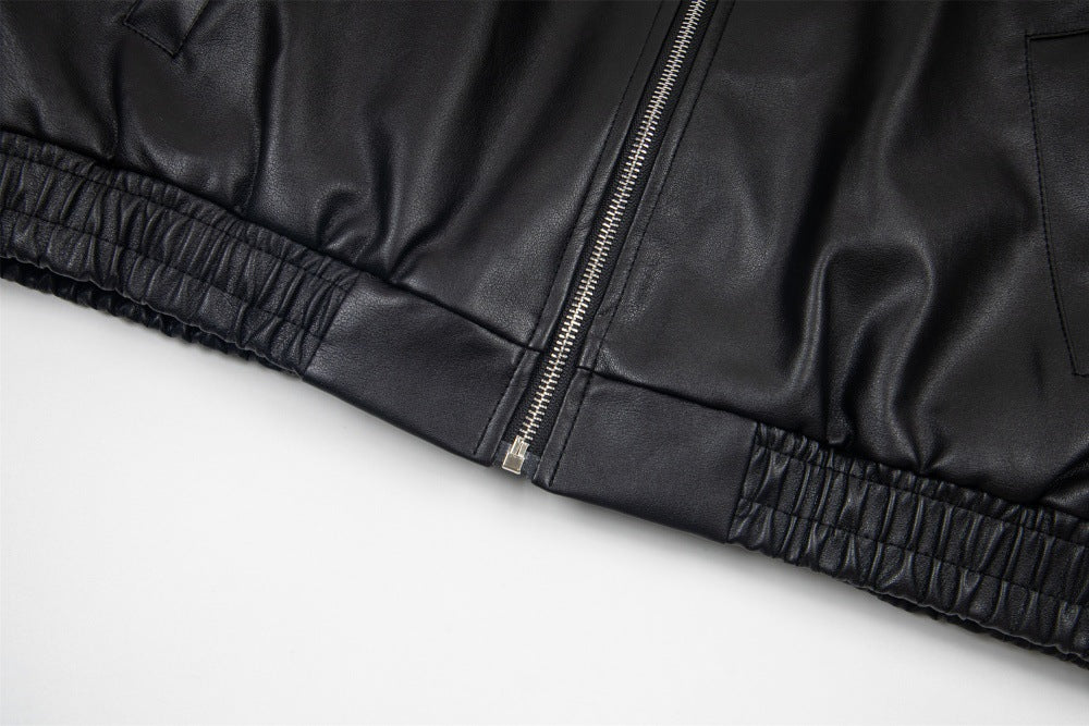 "MOTOR" Leather Embroidered Jacket Globain