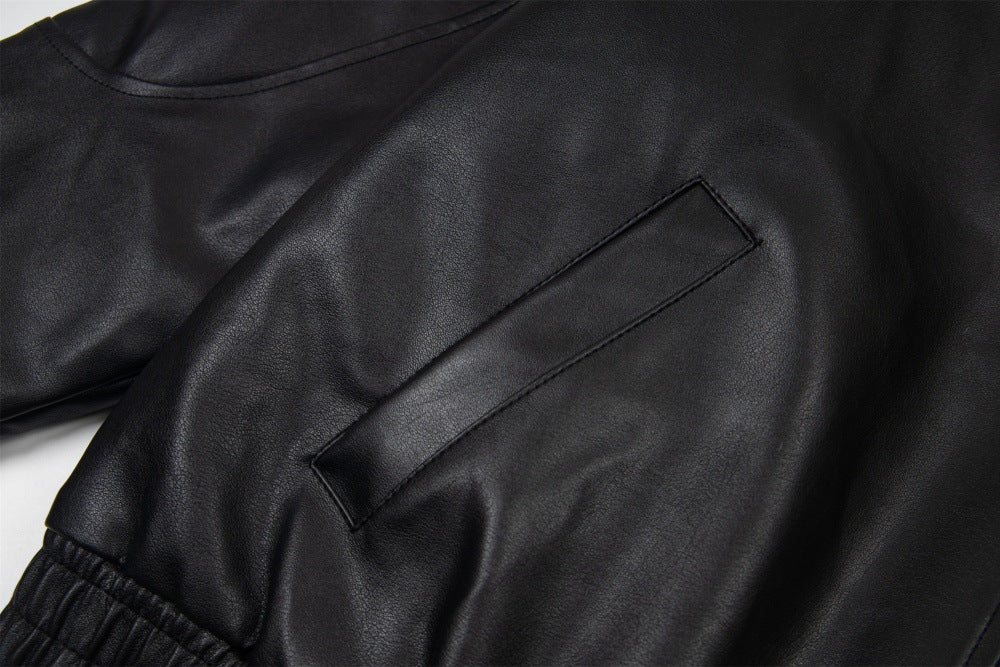 "MOTOR" Leather Embroidered Jacket Globain