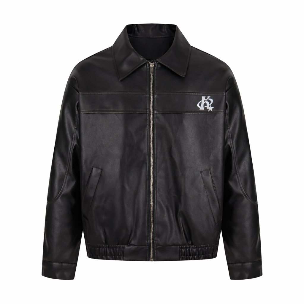 "MOTOR" Leather Embroidered Jacket Globain