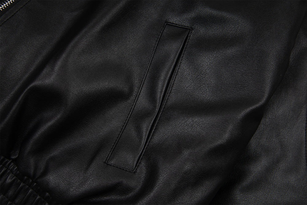 "MOTOR" Leather Embroidered Jacket Globain