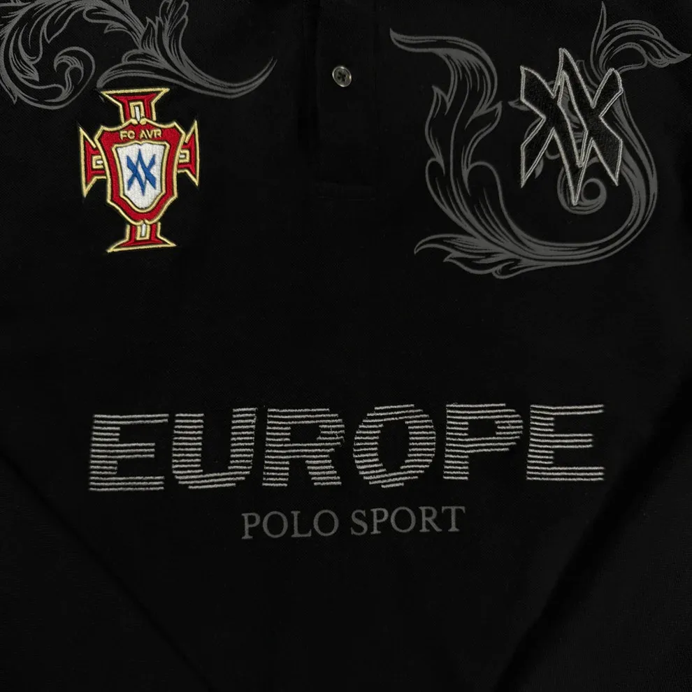 " PORTUGAL "Retro Long Sleeve Polo Shirt