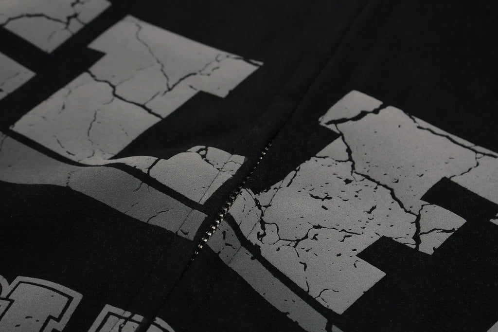 "MSTAR"  Retro Zip Hoodie Jacket