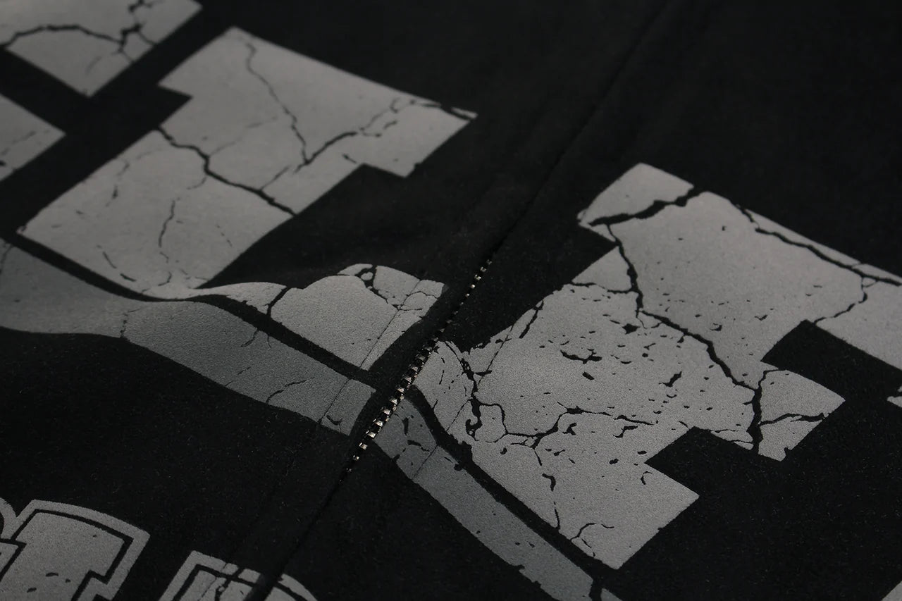 "MSTAR"  Retro Zip Hoodie Jacket