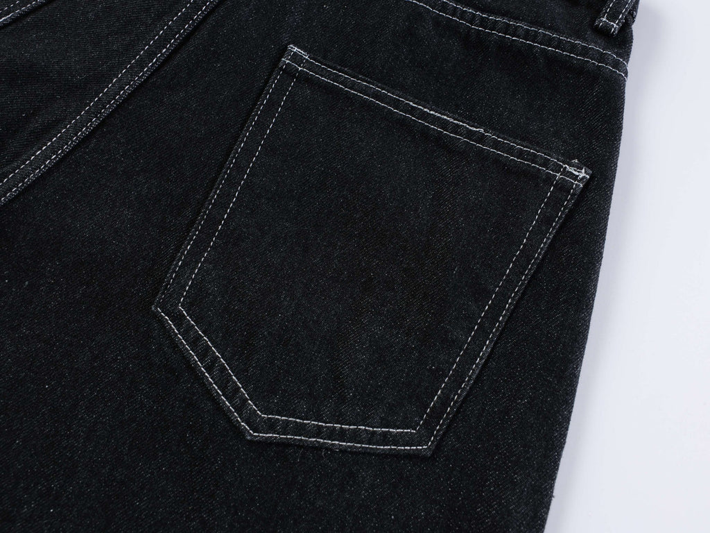 "STO" Wide Leg Denim Shorts