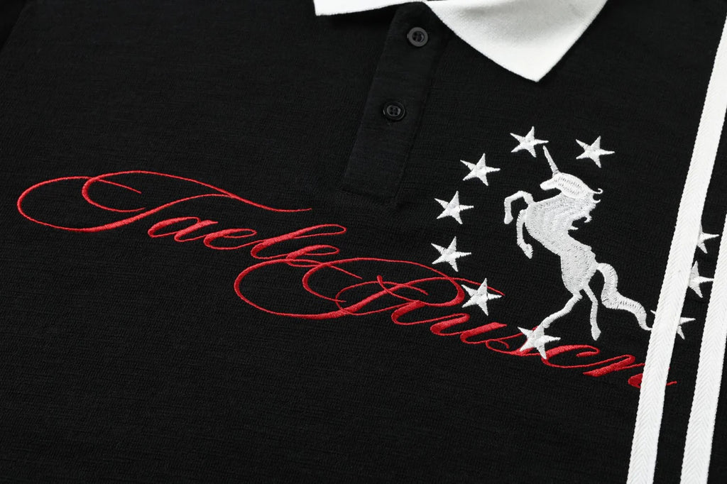 " HORSE " Embroidered Streetwear Polo