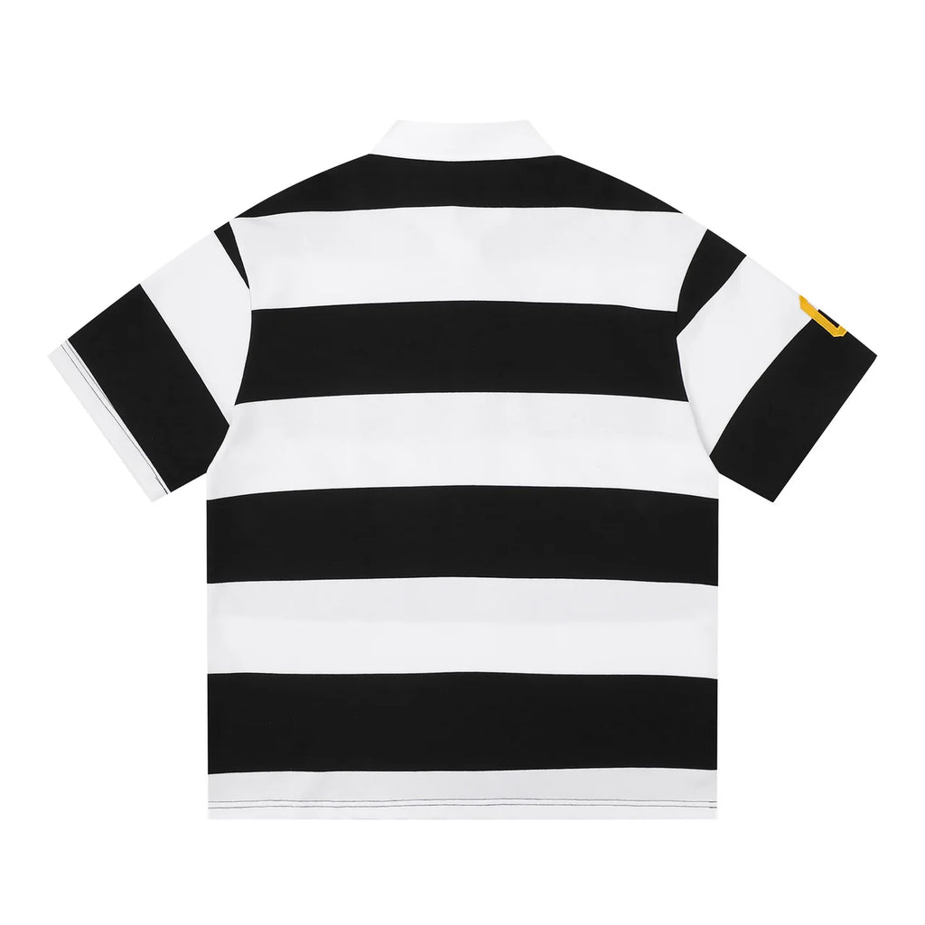 "09"Striped Rugby Polo