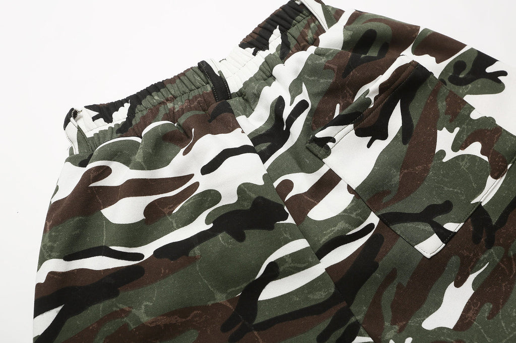 "BEAR" Camo Print Loose Shorts