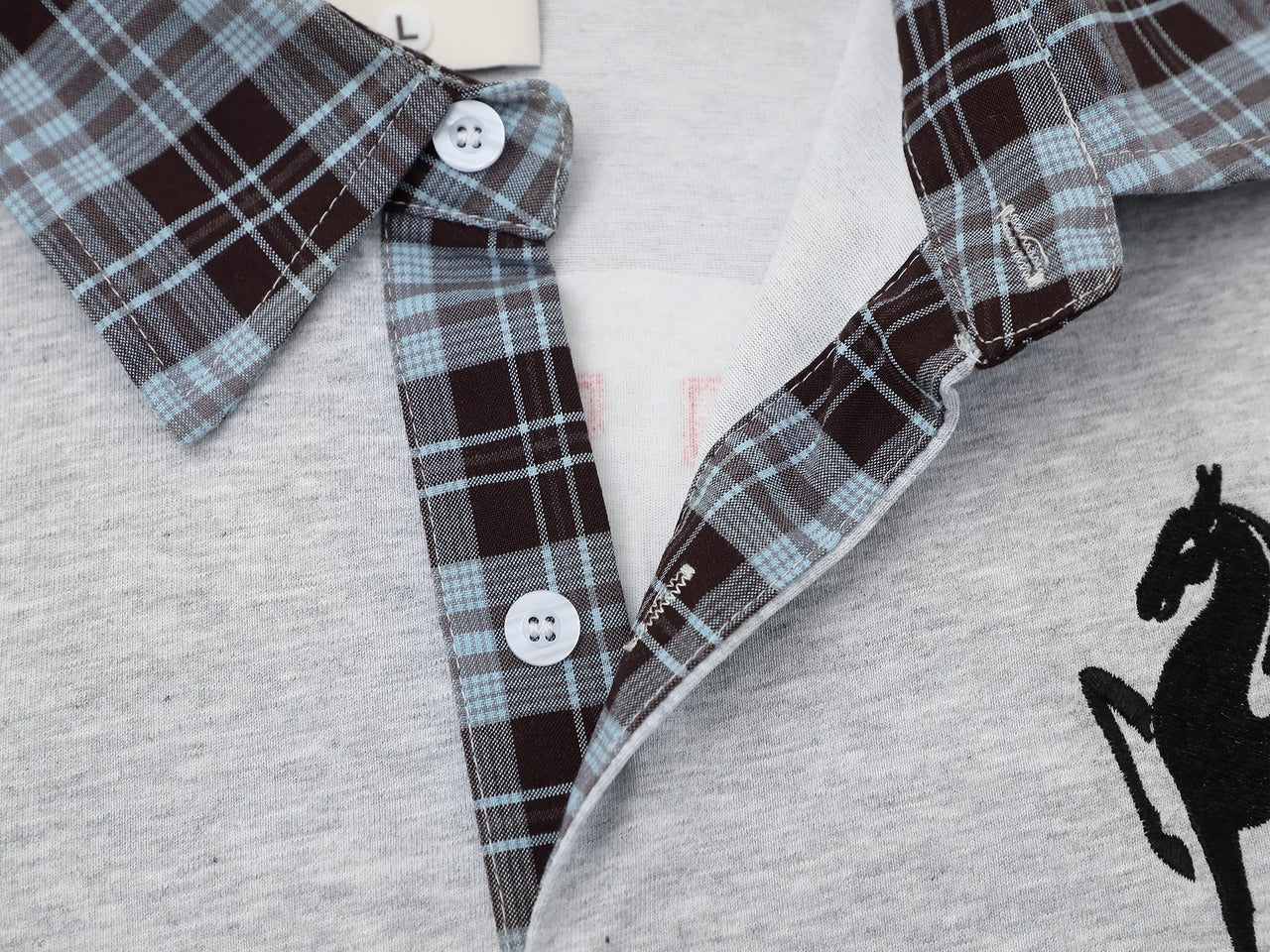 "XX" Plaid Sleeve Polo Shirt