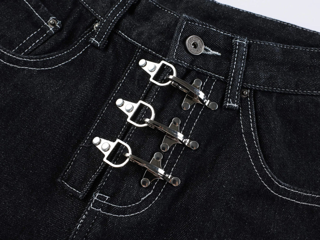 "STO" Wide Leg Denim Shorts