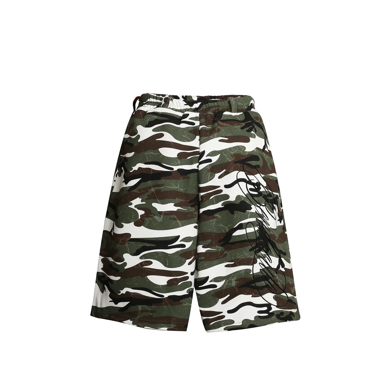 "BEAR" Camo Print Loose Shorts