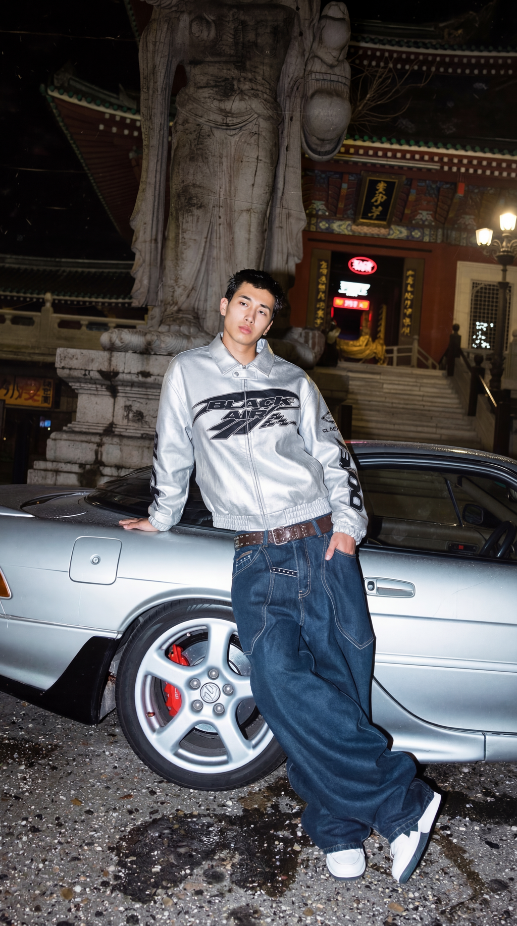 "KAMINARI" Leather Motorcycle Jacket Globain.