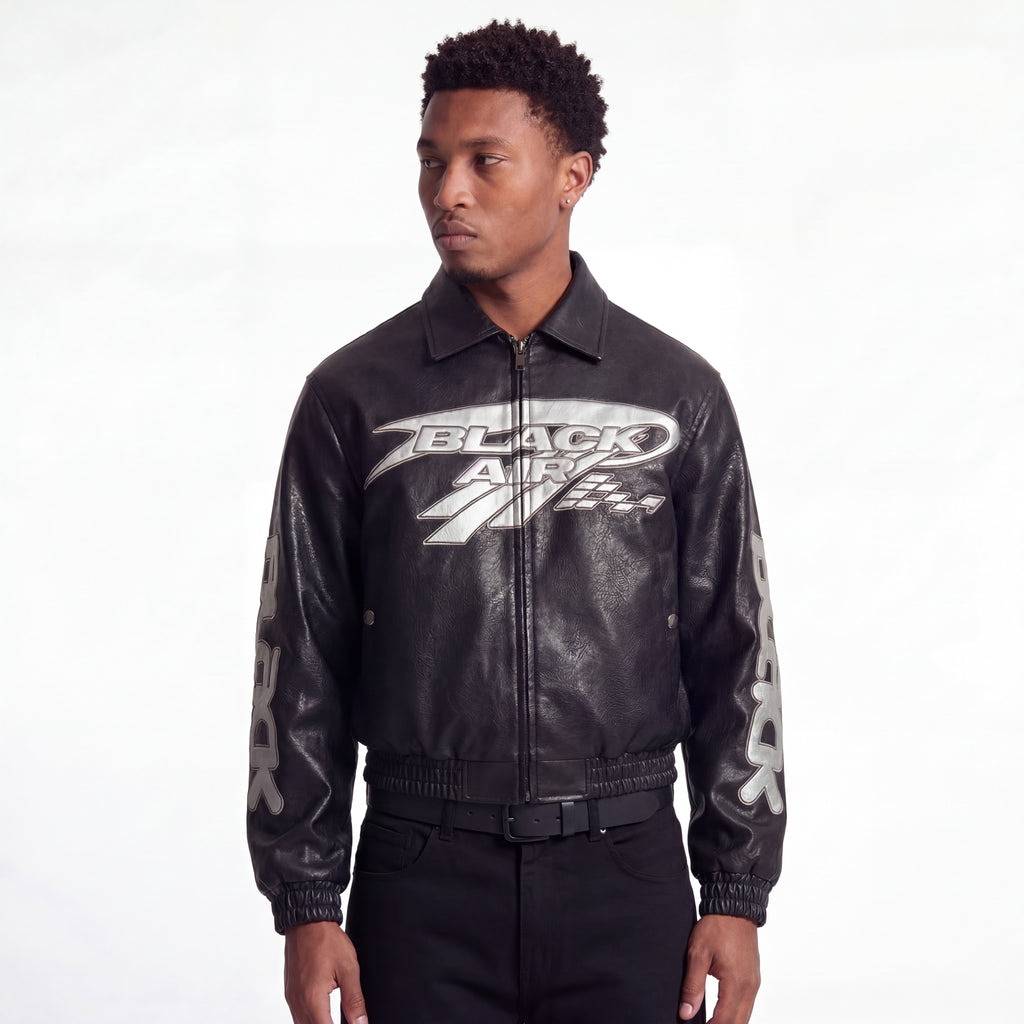 "KAMINARI" Leather Motorcycle Jacket Globain.