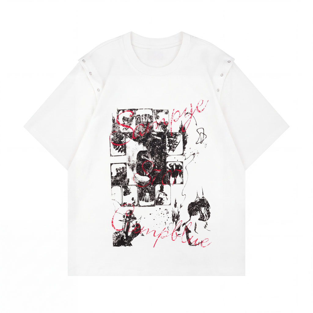 " SAMPYE " Black & White Convertible Tee