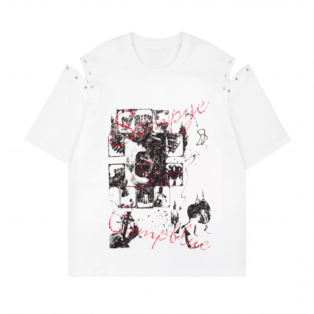" SAMPYE " Black & White Convertible Tee