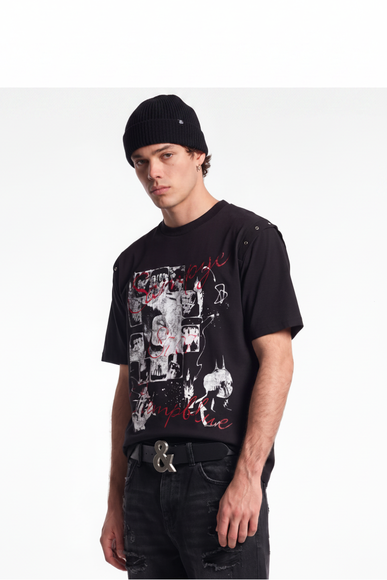 " SAMPYE " Black & White Convertible Tee
