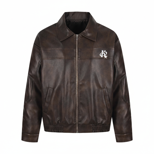 "MOTOR" Leather Embroidered Jacket Globain